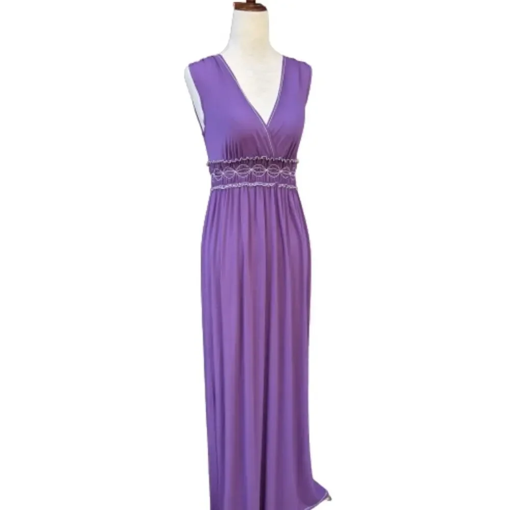 max studio purple dress Max Studio Purple Short Sleeve Viscose Stretch Size XS Dress